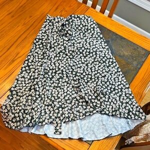 Floral Black and White Women's Skirt